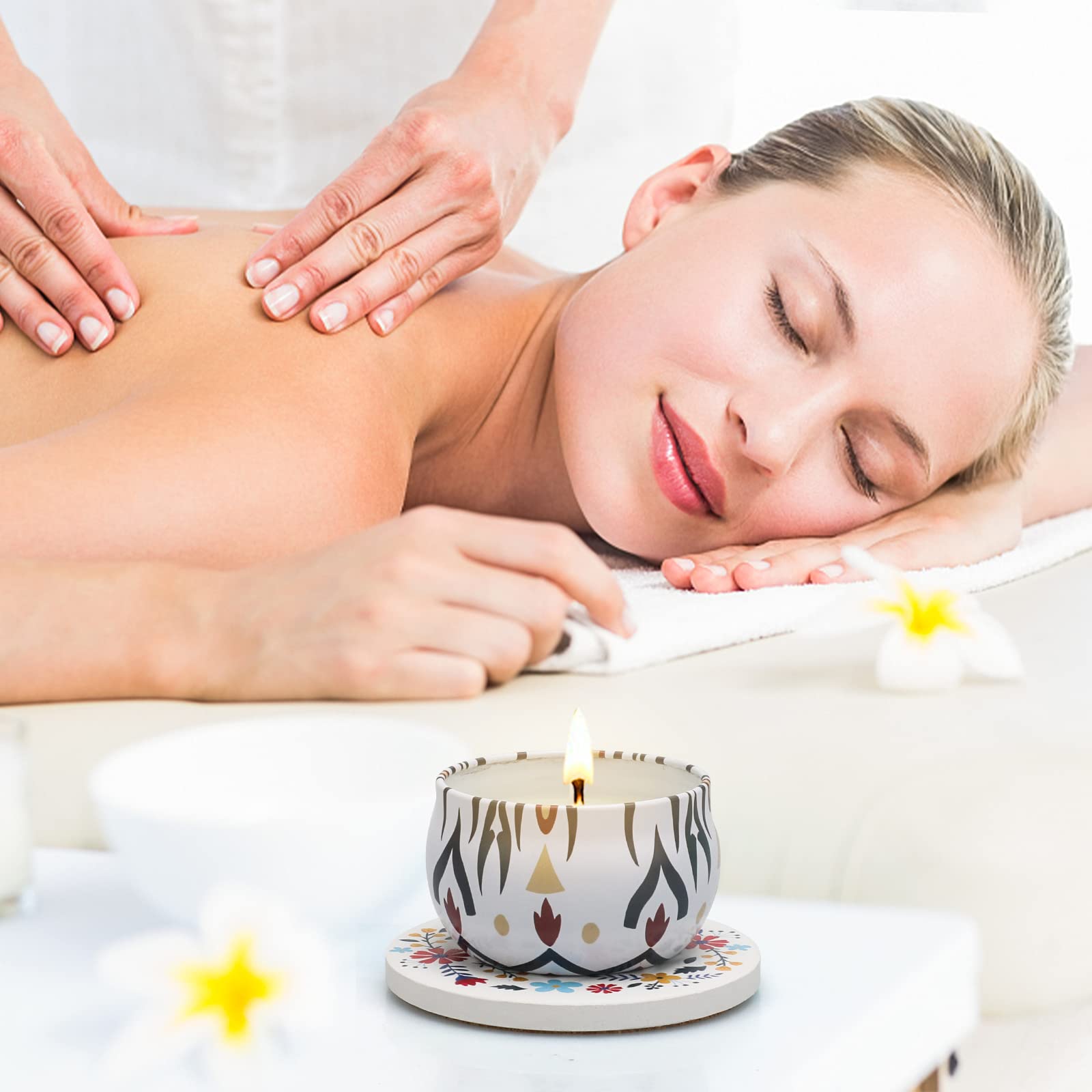 10 Pack Scented Candles Gifts, Aromatherapy Candles for Home Scented with 2 Coasters